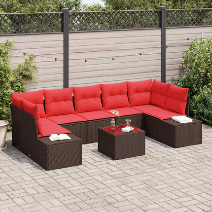 Havesofa Sæt 8 stk. Brun polyrattan