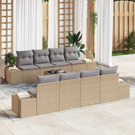 Havesofa Sæt 7 stk. Beige og lys grå polyrattan