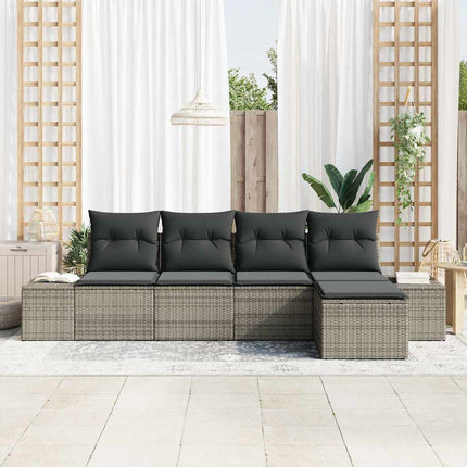 Havesofa Sæt 5 stk. Grå polyrattan