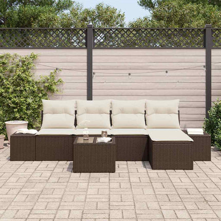 Havesofa Sæt 6 stk. Brun polyrattan