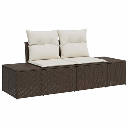 Havesofa Sæt 6 stk. Brun polyrattan
