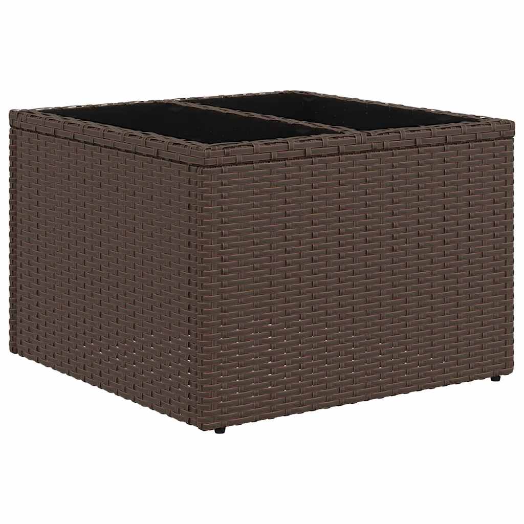 Havesofa Sæt med pude 6 pcs Brun polyrattan