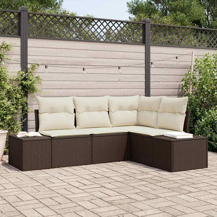 Havesofa Sæt 4 pcs Brun polyrattan