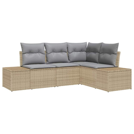 Havesofa Sæt 4 pcs Beige polyrattan