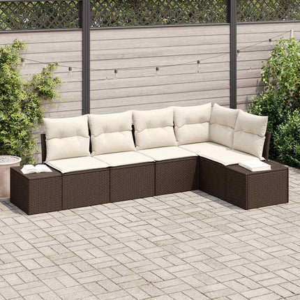 Havesofa Sæt 5 pcs Brun polyrattan