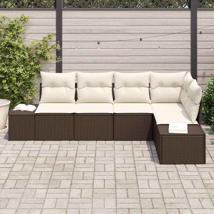 Havesofa Sæt 5 pcs Brun polyrattan