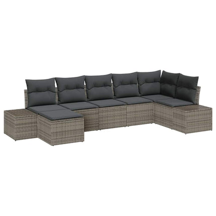 Havesofa Sæt 7 stk. Grå polyrattan