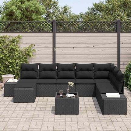 Havesofa Sæt med pude 9 pcs polyrattan