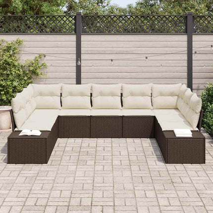Havesofa Sæt 9 stk. Brun polyrattan