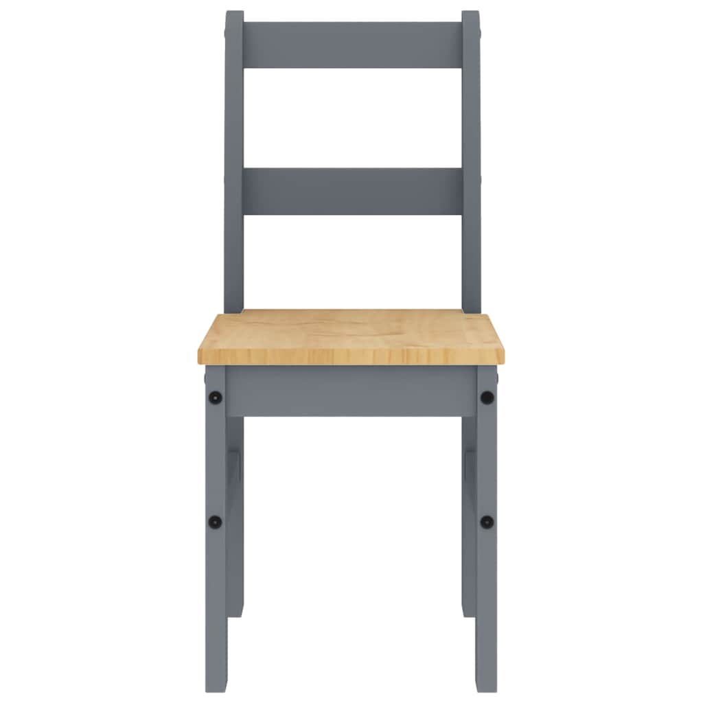 spisebordssæt 5 dele Panama massivt fyrretræ grå