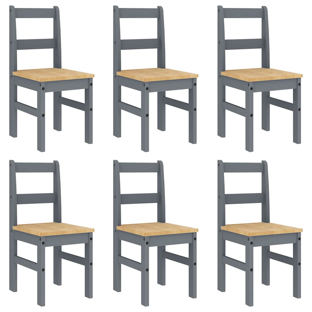 spisebordssæt 7 dele Panama massivt fyrretræ grå