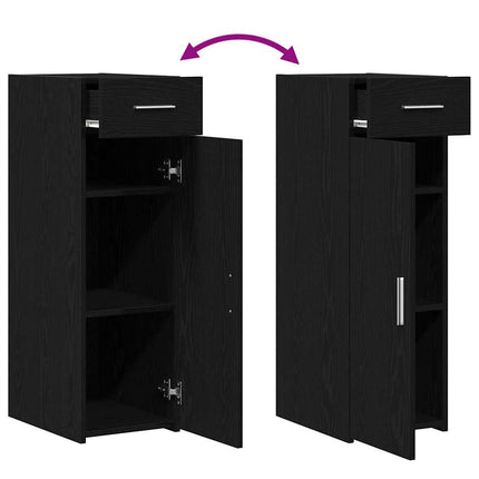 Sideboard med skuffe Sort eg 30 x 42,5 x 93 cm