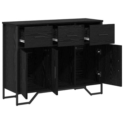Sideboard med skuffe Sort eg 97 x 32,5 x 74,5 cm