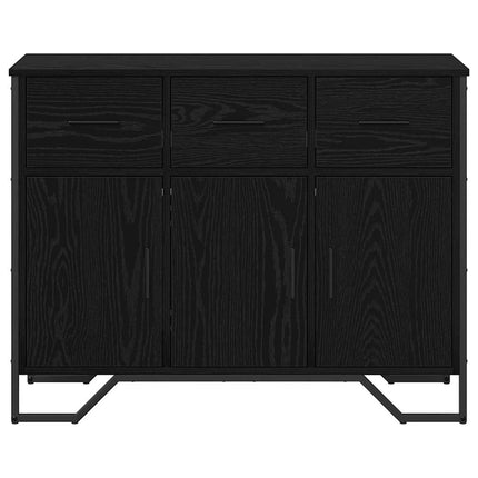 Sideboard med skuffe Sort eg 97 x 32,5 x 74,5 cm