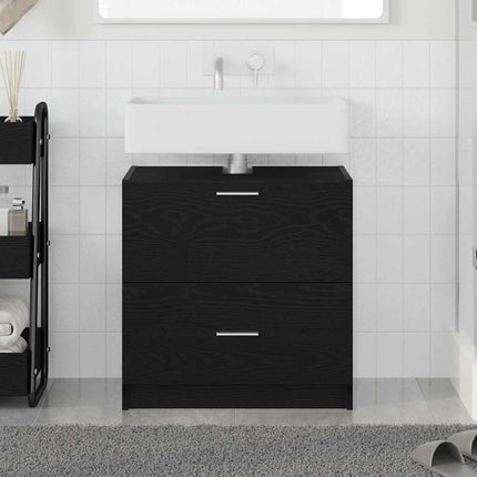 Badeværelsesskab Sort eg 59 x 37 x 59 cm Konstrueret træ