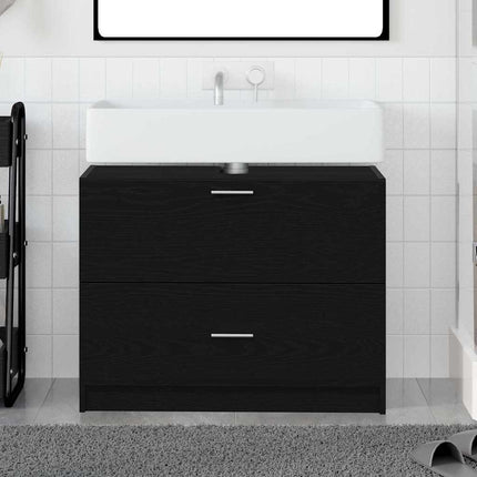 Badeværelsesskab Sort eg 78 x 37 x 59 cm Konstrueret træ