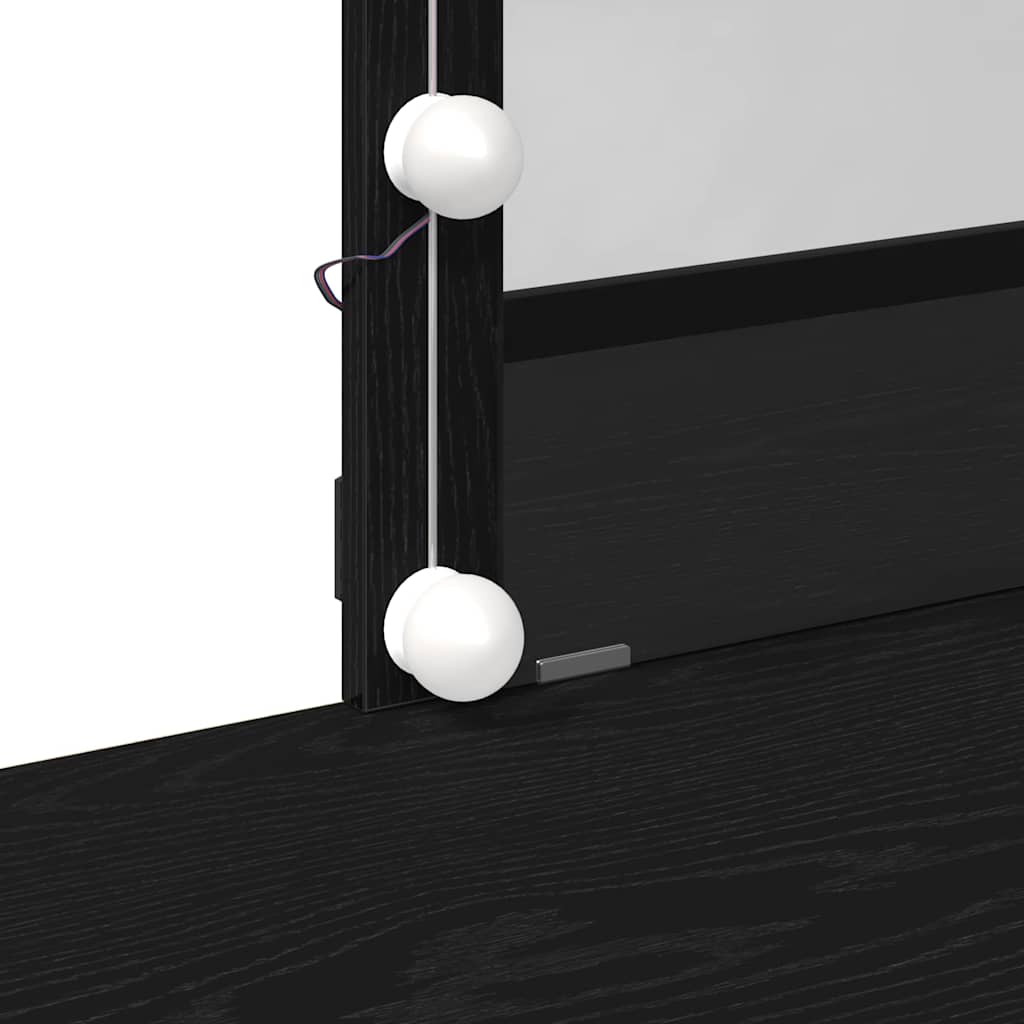 Sminkebord med skuffe Sort eg 100 x 40 x 130 cm Konstrueret træ