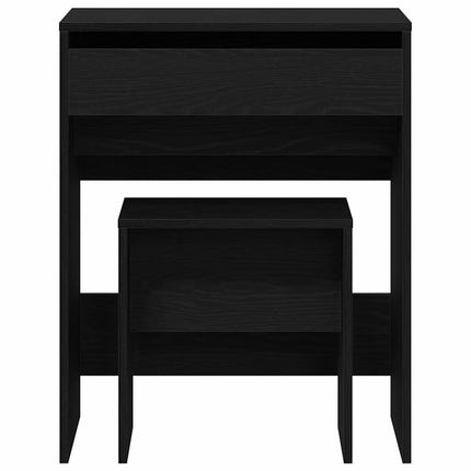 Makeupbord med skuffe Sort eg 60 x 40 x 75 cm Konstrueret træ