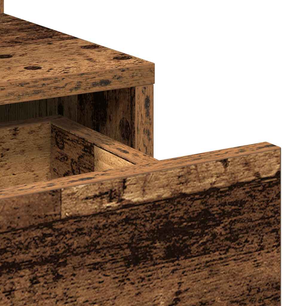 Sminkebord med dør Gammelt træ 80 x 35 x 132 cm Konstrueret træ