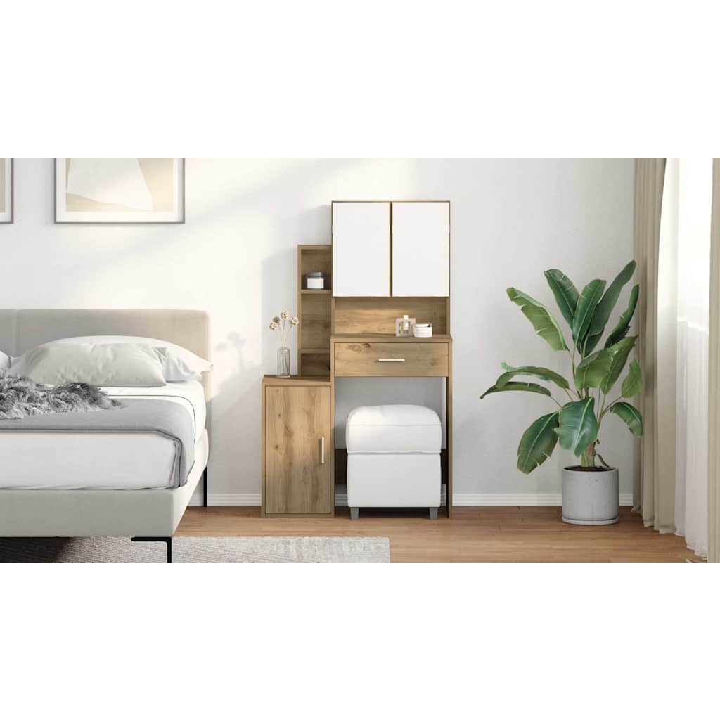 Klædeskab Artisan Egetræ 80 x 35 x 132 cm Konstrueret træ