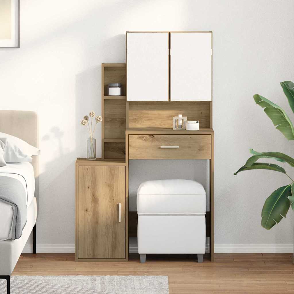 Sminkebord med dør artisan eg 80 x 35 x 132 cm Konstrueret træ