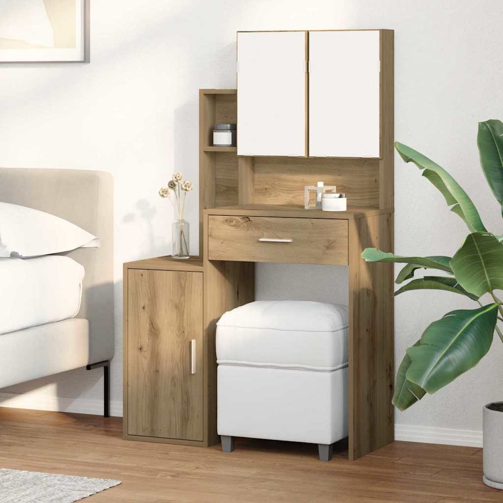 Sminkebord med dør artisan eg 80 x 35 x 132 cm Konstrueret træ