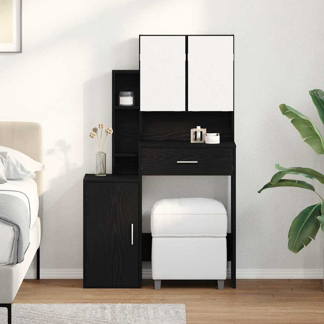 Klædeskab Sort eg 80 x 35 x 132 cm Konstrueret træ