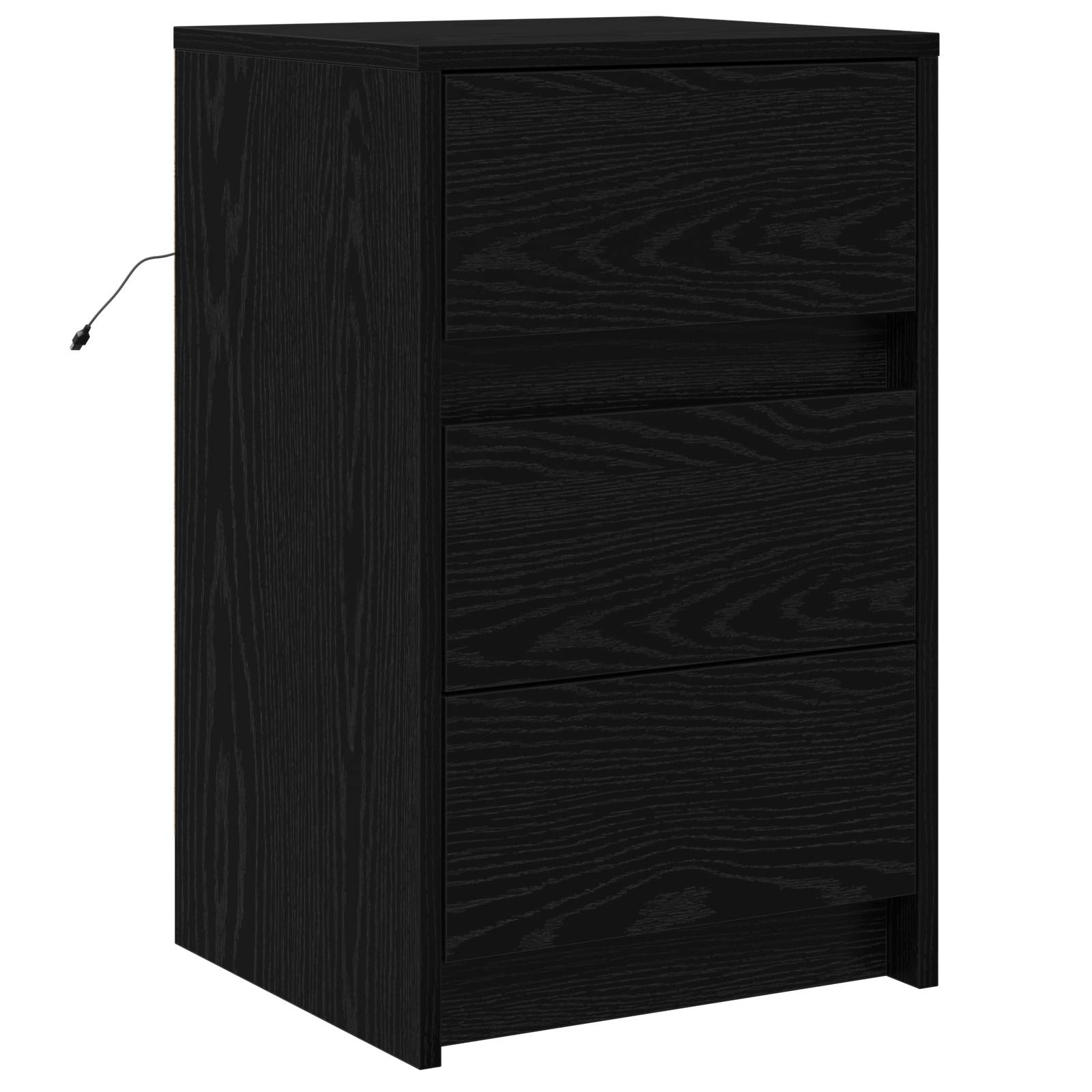 Natskab med skuffe Sort eg 38 x 34 x 61 cm Konstrueret træ