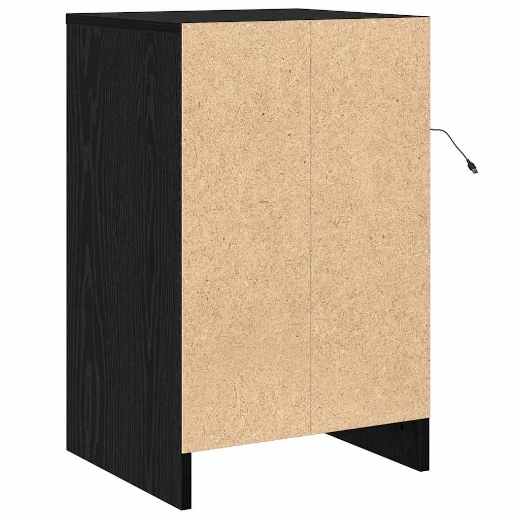 Natskab med skuffe Sort eg 38 x 34 x 61 cm Konstrueret træ