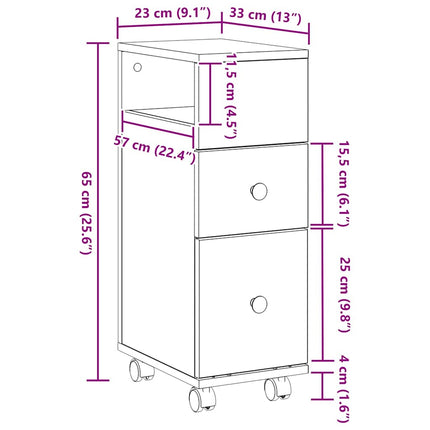 Badeværelsesmøbel sæt 33 x 23 x 65 cm Konstrueret træ Sort eg