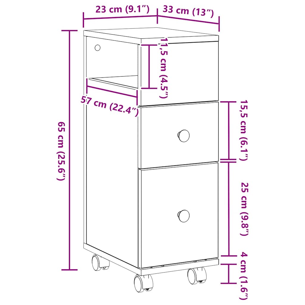 Badeværelsesmøbel sæt Sort eg 33 x 23 x 65 cm Konstrueret træ