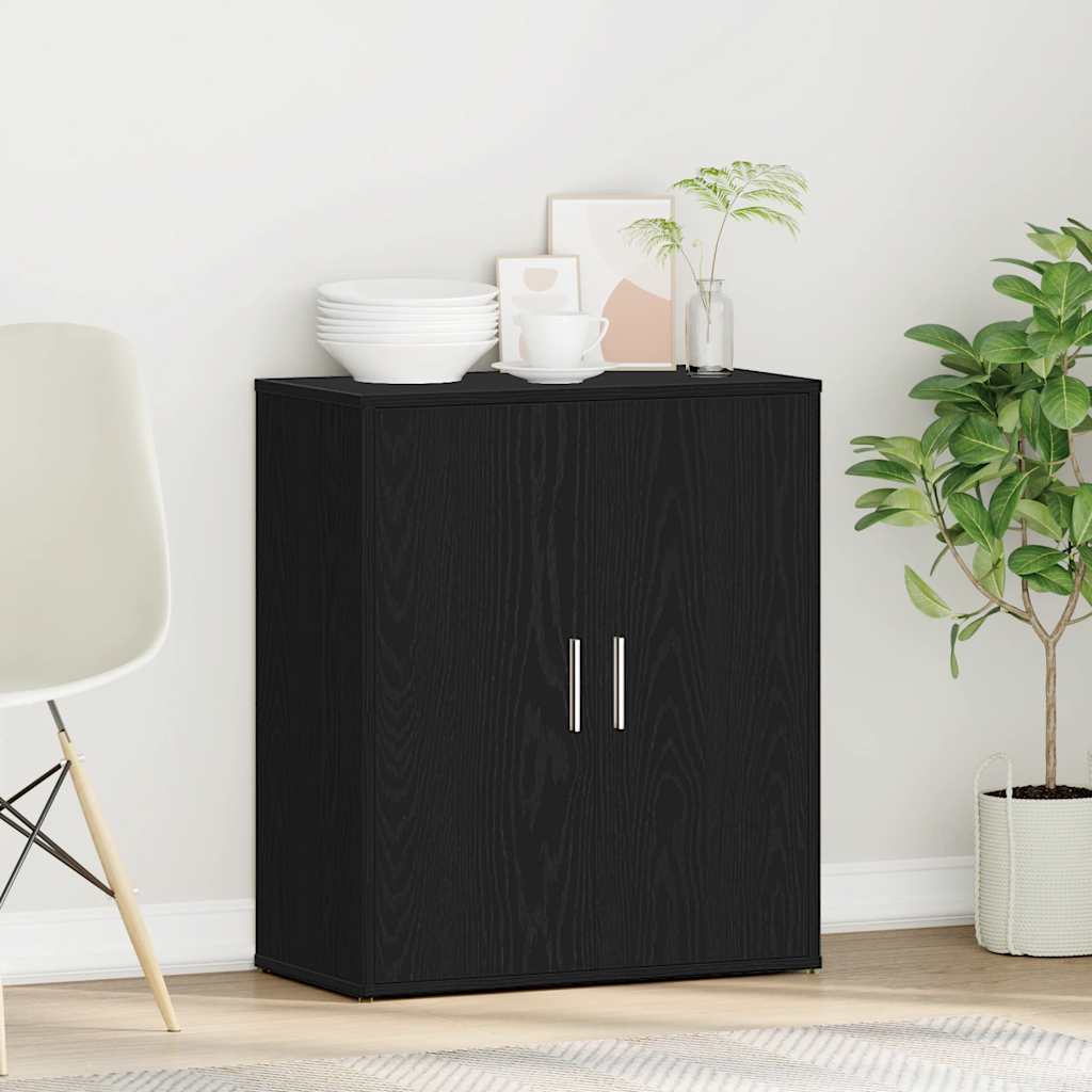 skænk 60x31x70 cm konstrueret træ sort egetræsfarve