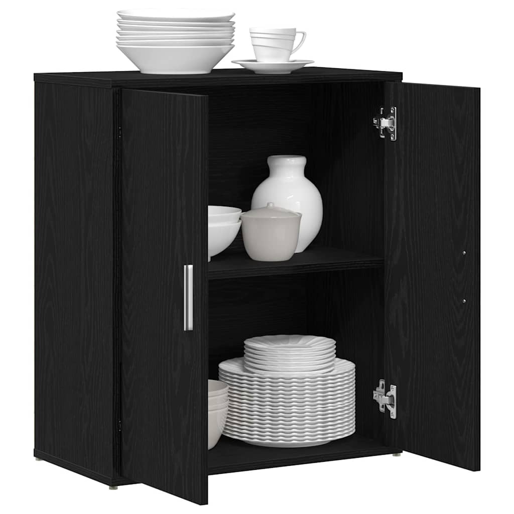 skænk 60x31x70 cm konstrueret træ sort egetræsfarve