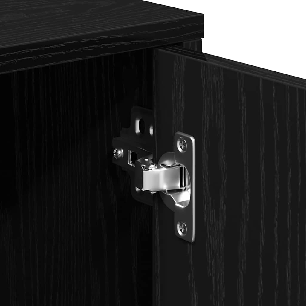 skænk 60x31x70 cm konstrueret træ sort egetræsfarve