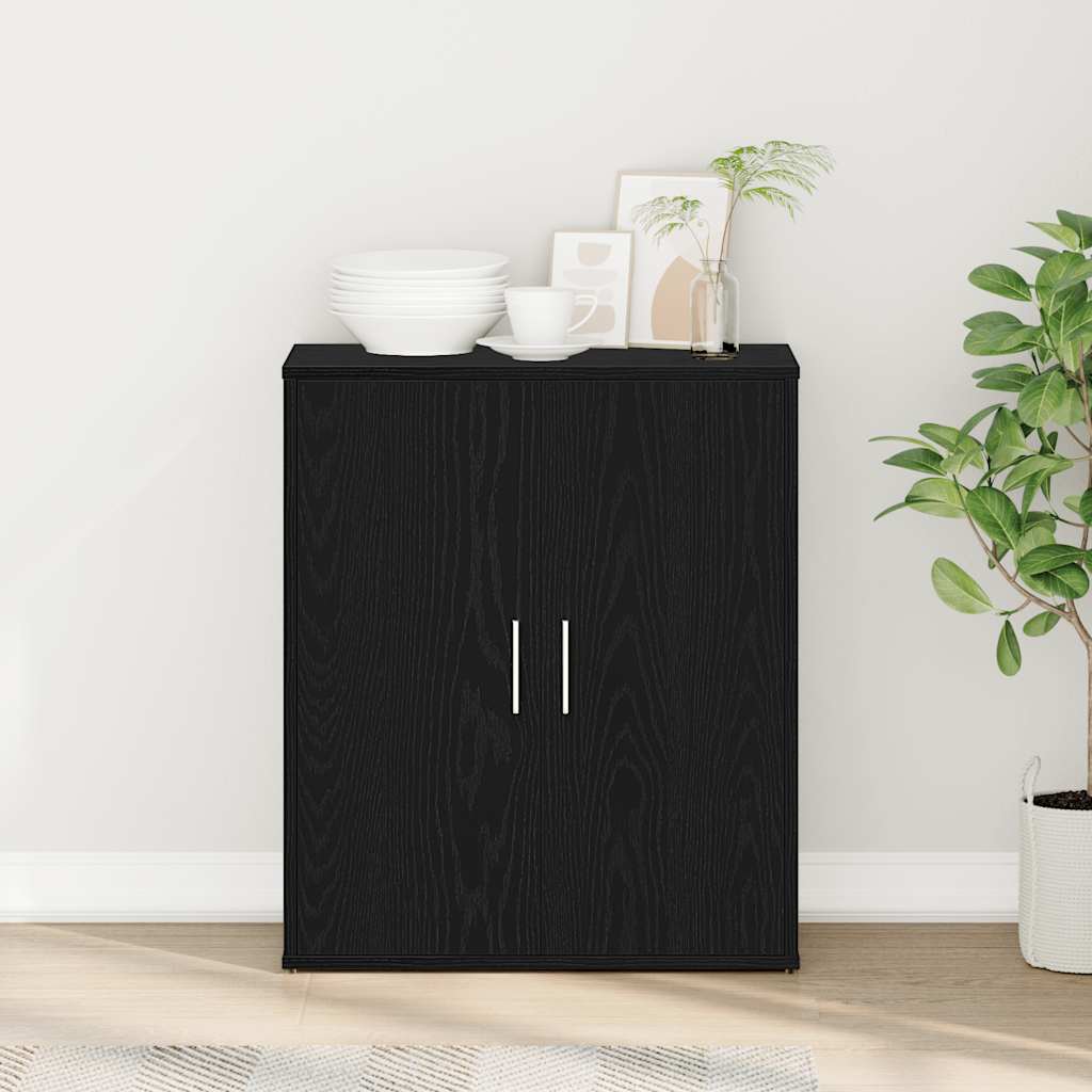 skænk 60x31x70 cm konstrueret træ sort egetræsfarve