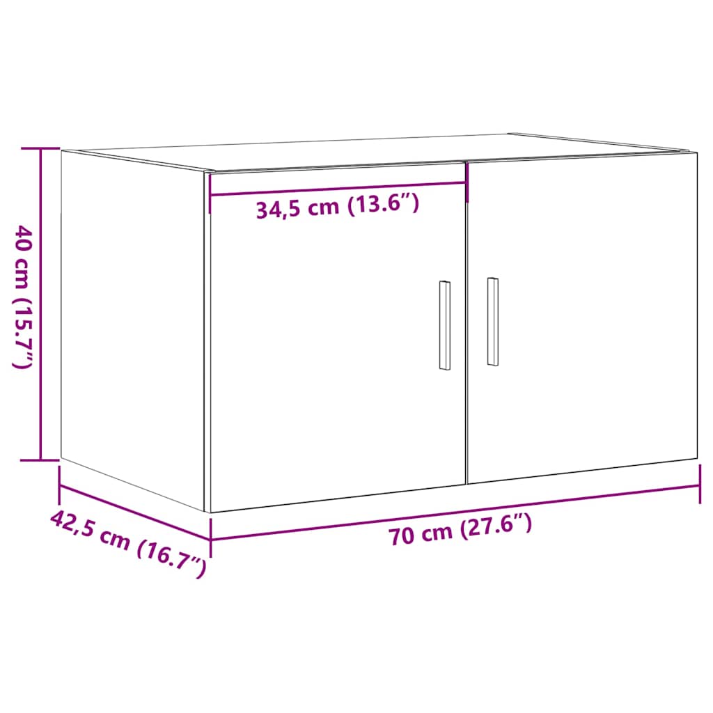 Vægskab Gammelt træ 70 x 42.5 x 40 cm Konstrueret træ
