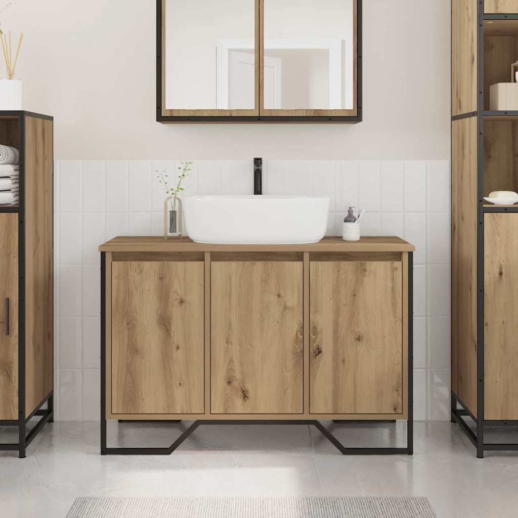 Badeværelsesskab med 3 døre - Artisan egetræ 91 × 35 × 60 cm