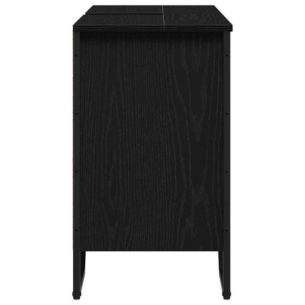 Badeværelsesskabsunder Sort eg 91 x 35 x 60 cm Konstrueret træ