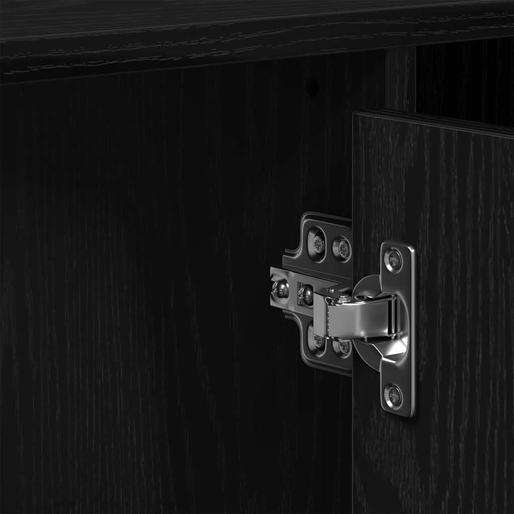 Badeværelsesskabsunder Sort eg 91 x 35 x 60 cm Konstrueret træ