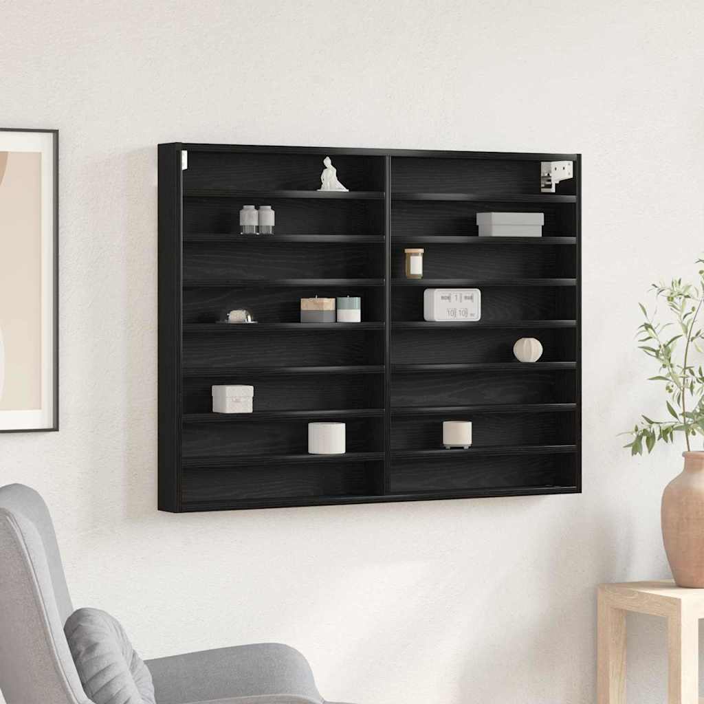 Display Skab Sort eg 100 x 8,5 x 75 cm Konstrueret træ billede