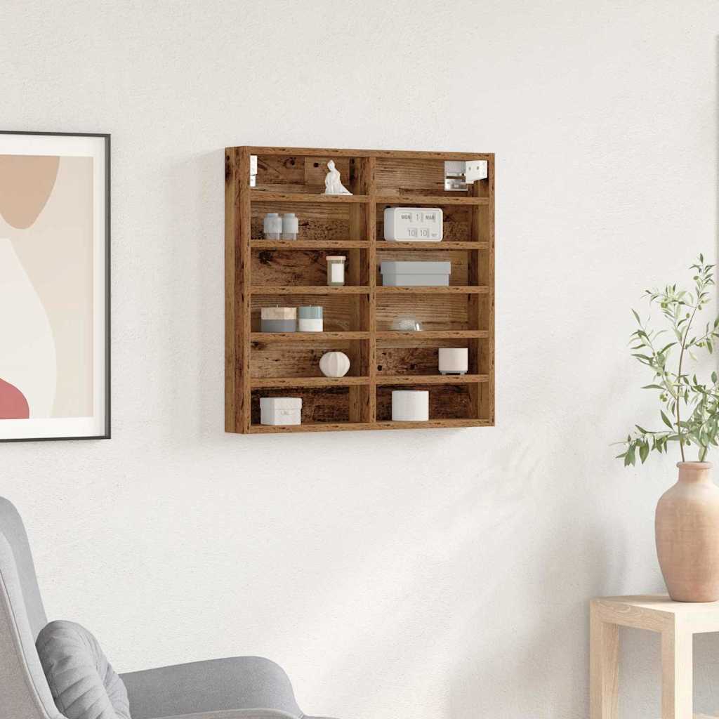 Display Skab Gammelt træ 60 x 8,5 x 58 cm Konstrueret træ billede