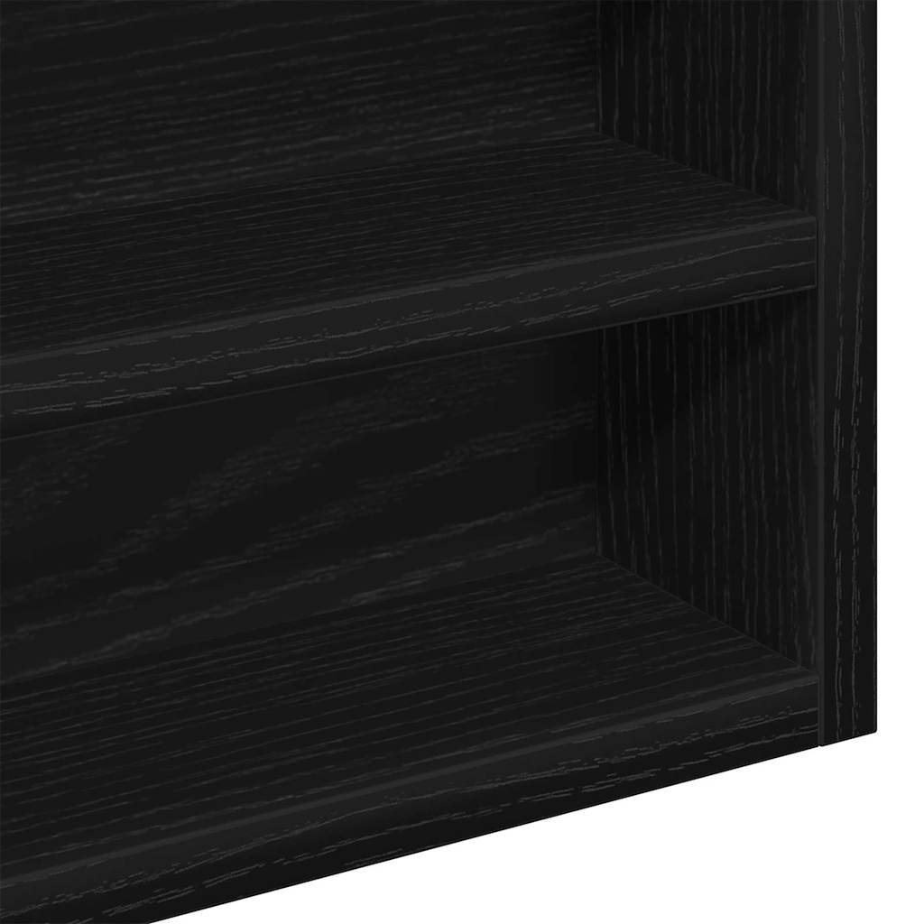 Display Skab med hylde Sort eg 60 x 8,5 x 58 cm Konstrueret træ