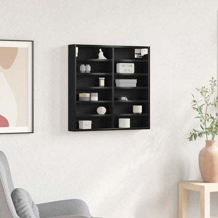 Display Skab Vægmonteret Sort eg 60 x 8,5 x 58 cm