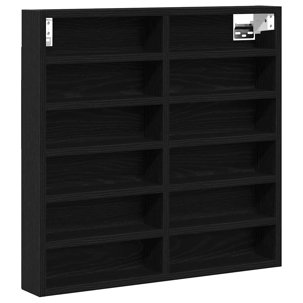 Display Skab med hylde Sort eg 60 x 8,5 x 58 cm Konstrueret træ