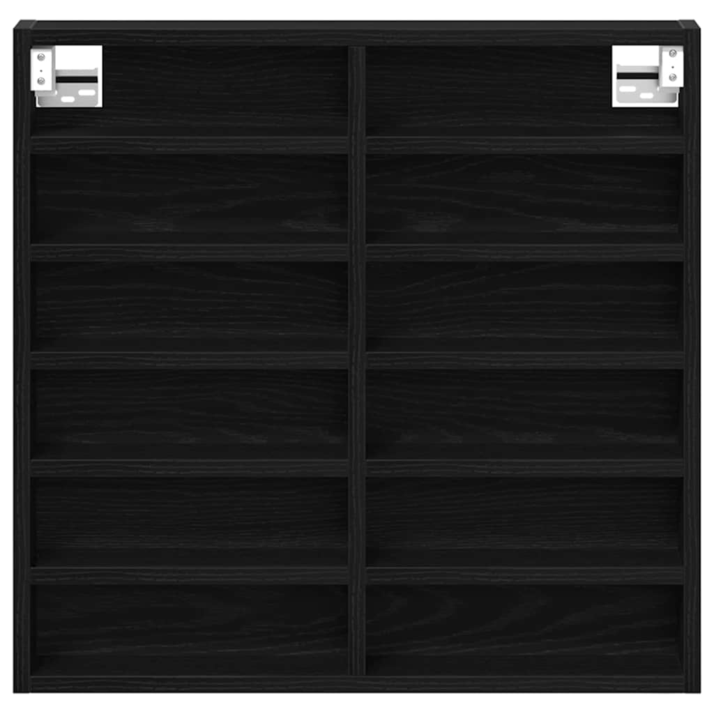 Display Skab med hylde Sort eg 60 x 8,5 x 58 cm Konstrueret træ