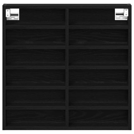 Display Skab Vægmonteret Sort eg 60 x 8,5 x 58 cm