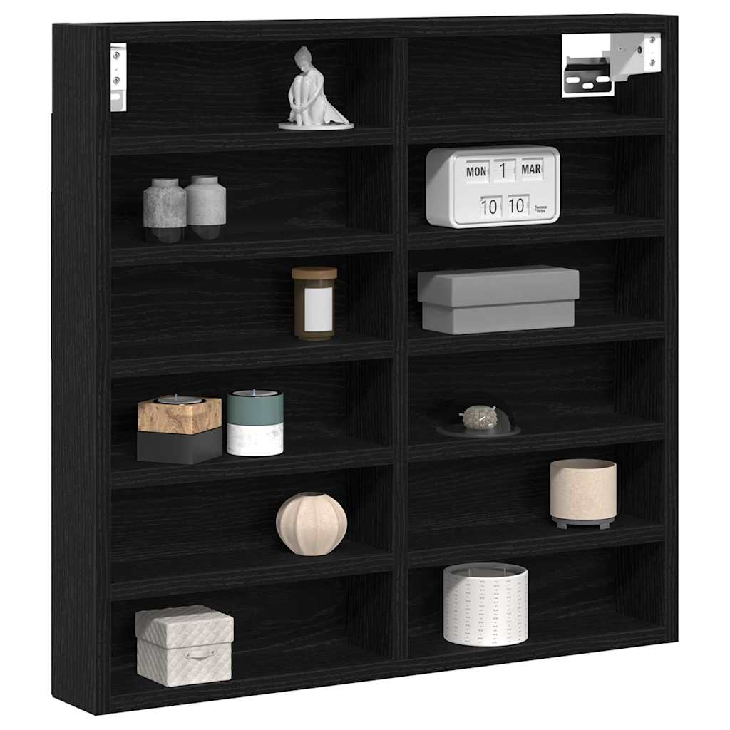 Display Skab med hylde Sort eg 60 x 8,5 x 58 cm Konstrueret træ