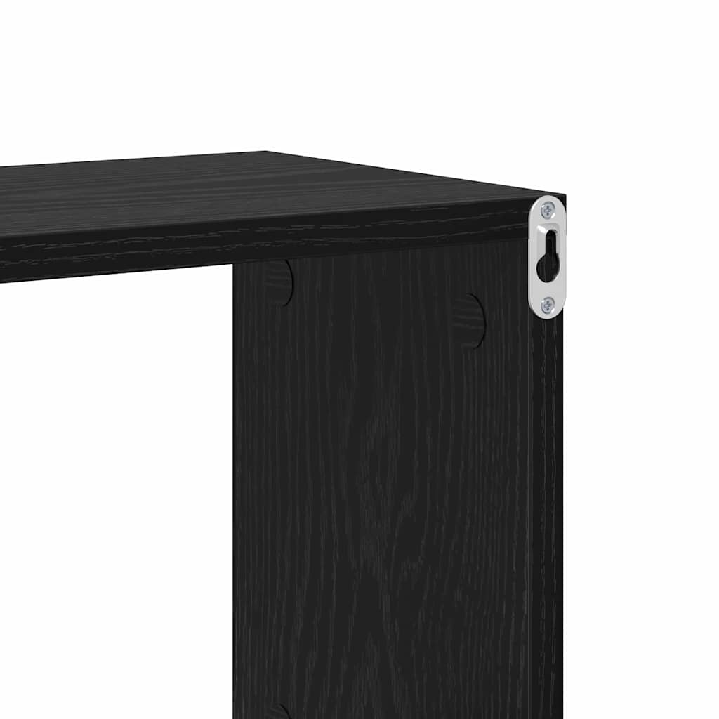 Væghylde med hylde Vægmonteret Andet med opbevaring Sort træ