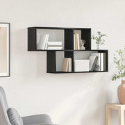 Væghylde med hylde Vægmonteret Andet med opbevaring Sort træ