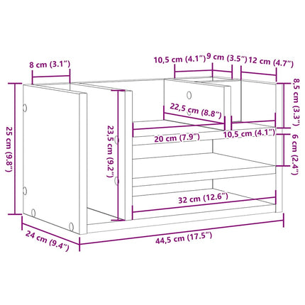 Skrivebordsorganisator Gammelt træ 44,5 x 24 x 25 cm